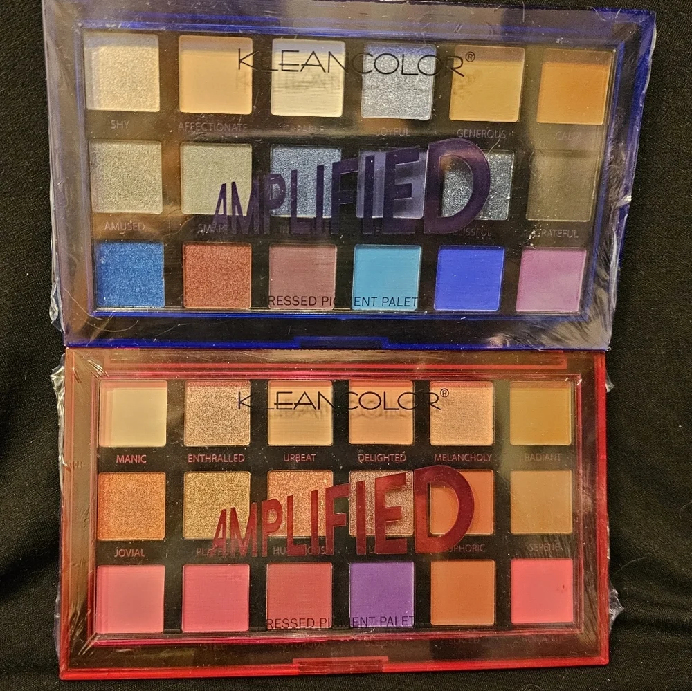 KleanColor Amplified 2 Eye Shadow Palettes each 18 Colors